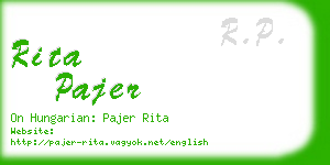 rita pajer business card